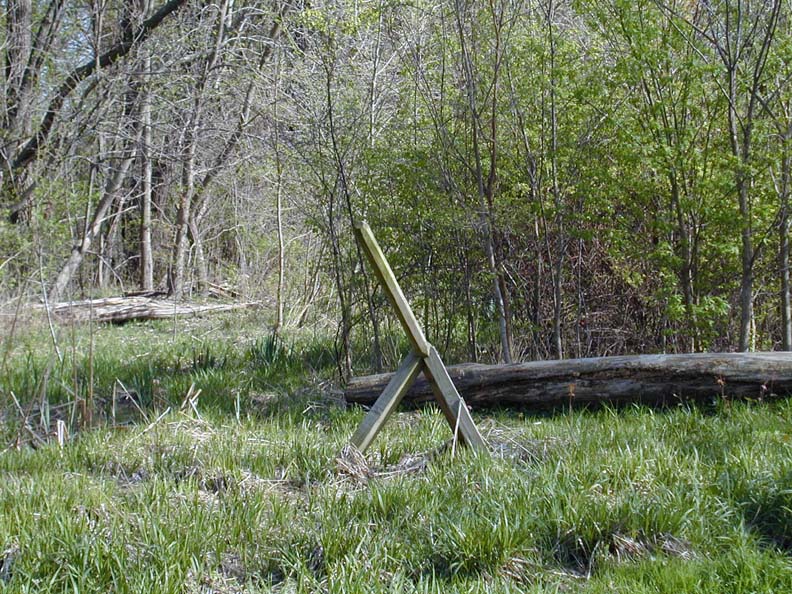 A timepiece with only two moving parts, the earth and the sun, this sundial runs smoothly as we look southeast on a sunny day in early spring.